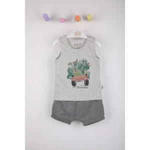 Pino Baby Dinazor Baskı Erkek Bebek Şortlu Takım