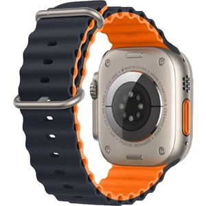 Apple Watch 42-44-45-49MM Krd-28 Ocean Çift Renkli Koyu Mavi Kordon