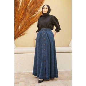 2215-EFSANEM Mevlana Etek Koyu Mavi