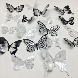 Else Nippon 18 Adet 3D Duvar Sticker Çift Kanatlı Kelebek PVC Wall Sticker Butterfly
