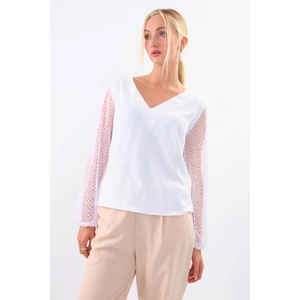 Kolları Dantelli V Yaka Bluz