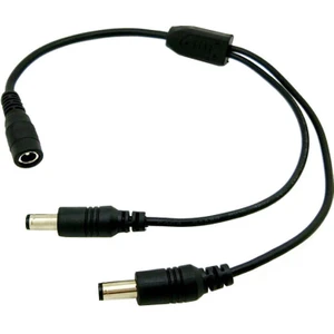 2'li Dc Adaptör Çoklayıcı Kablo 5.5*2.1mm - 1 Dişi 2 Erkek - Şerit LED Cctv Power Jack - 40CM