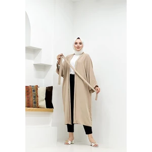 Cng Moda Tesettür Kuşaklı Aerbin Uzun Kimono