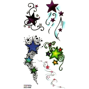 Tattoo Geçici Dövme Vücut Dövmesi 9 x 19 cm (Renki 006) - Renkli Yıldız