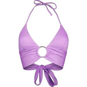 Lila Halka Aksesuarlı Ekstra Yumuşak Özel Koleksiyon Tulumlu Şık Bikini Üstü