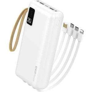 Dvıp İP12 20000MAH 2xusba + Type-C + Micro + Lightning Çıkışlı LED Göstergeli Powerbank Beyaz