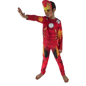 Erkek Çocuk Maskeli 3D Robot Görünümlü Dijital Baskılı Ironman Kostümü