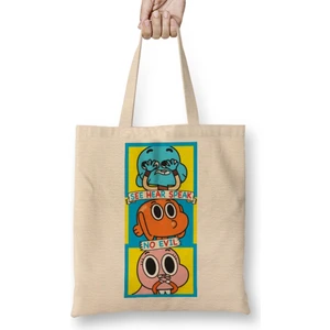 Gumball Darwin Anais No Evil 01 Bez Çanta Uzun Saplı