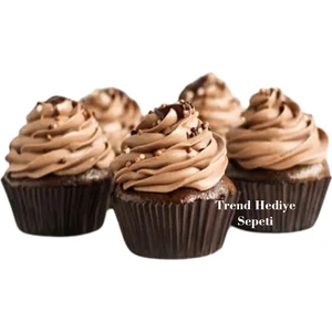 Trend Hediye Sepeti Takribi 200 Adet Orta Boy Kahverengi Muffin Kalıbı, Cupcake, Kek Kalıbı, Cupcake Kağıdı, 50x30 mm