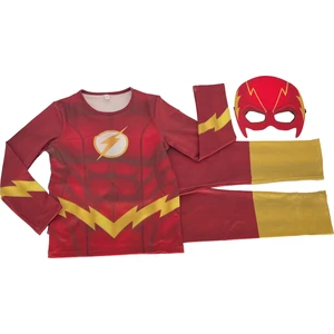 Erkek Çocuk  Maskeli 3D Kas Görünümlü Dijital Baskılı Flaş / Flash Kostümü