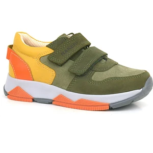 Hakiki Deri Haki Turuncu Sarı Çocuk Sneakers Spor Ayakkabı