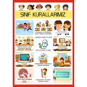 Sınıf Kuralları A3 Pvc Kaplı 30X42 cm Afiş