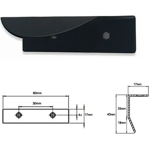 Erkul Metal Erkul Serçe Düğme Kulp Mat Siyah