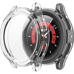 Novstrap Samsung Galaxy Watch 5 Pro 45MM Uyumlu Ekran Koruyucu Cam ve Kasa Koruyucu Sert Pc