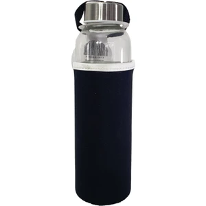 Siyah Kılıflı Cam Matara 500 ml HK2670
