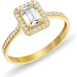 Baget Taşlı Sarı Altın Yüzük ET62