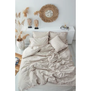 Ayda Bej Çift Kişilik %100 Organik Pamuk Nevresim Takımı