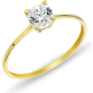 0,75 Carat Tek Taş Sarı Altın Yüzük ET69