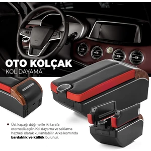 DEKOHOP Oto Kolçak Kol Dayama 7 Usb Girişli Tüm Araçlara Uyumlu Kolçak