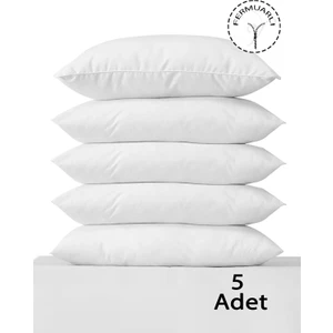 Denizli Çeyiz 5 Adet 50 x 70 Pamuklu Beyaz Iç Yastık Kılıfı Fermuarlı