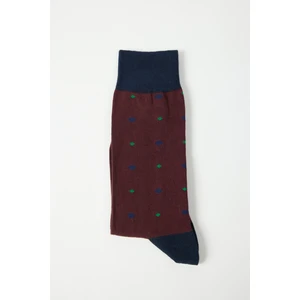 ALTINYILDIZ CLASSICS Erkek Bordo-Lacivert Desenli Soket Çorap