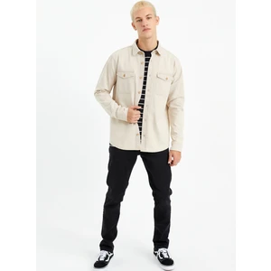 The Crow Normal Düz Taş Erkek Gömlek TC3001YIKAMALI Gabardin