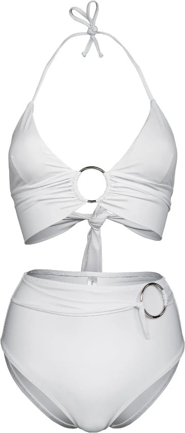 Transacoustic Siyah Halka Aksesuarlı Çift Kat Özel Koleksiyon Tulumlu Şık Bikini Takım
