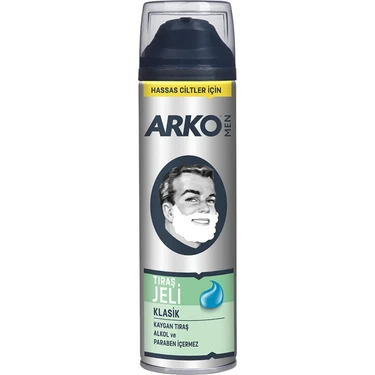 Arko Traş Jeli Klasik Hassas Ciltler İçin Kaygan Tıraş 200 ml Alkol ve Paraben
