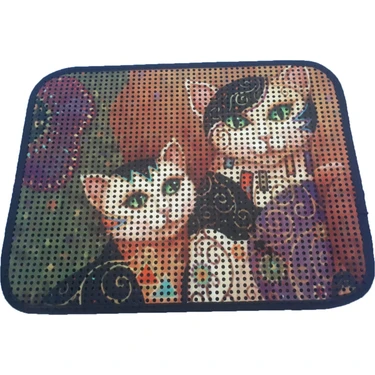 Miapet Elekli Desenli Kedi Tuvalet Önü Paspası 60 x 45 cm