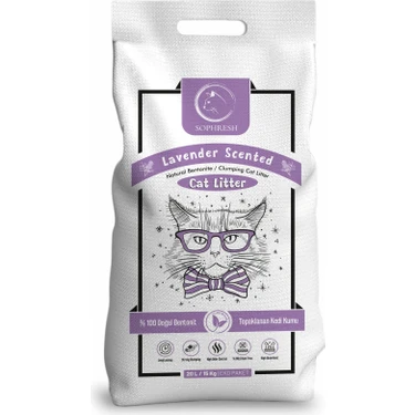 Sophresh Lavanta Kokulu Topaklanan Kedi Kumu 20 Lt İnce Taneli Doğal