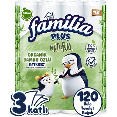 Familia Plus Natural Tuvalet Kağıdı 120 Rulo (40 Rulo x 3