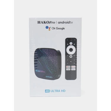 TV Box Hako Pro Android TV + Memoria Kingston 32GB + Funda Protector Rojo