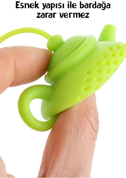 Bardak Kenarı Çaydanlık Demliği Beyaz