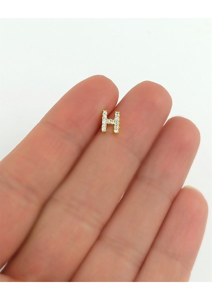 ÇLK Accessories Gold Harf Piercing - H Harfpiercing