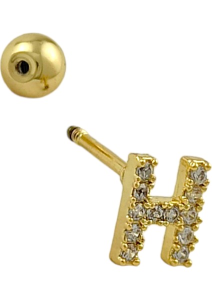 ÇLK Accessories Gold Harf Piercing - H Harfpiercing