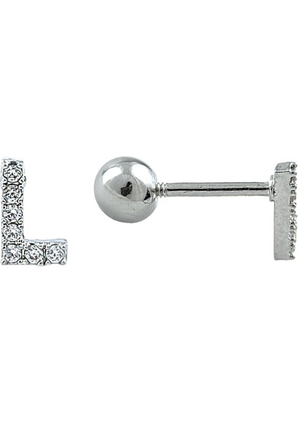 Gümüş Renk Harf Piercing - L Harfpiercing