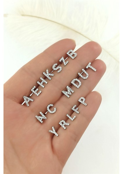 ÇLK Accessories Gümüş Renk Harf Piercing - T Harfpiercing