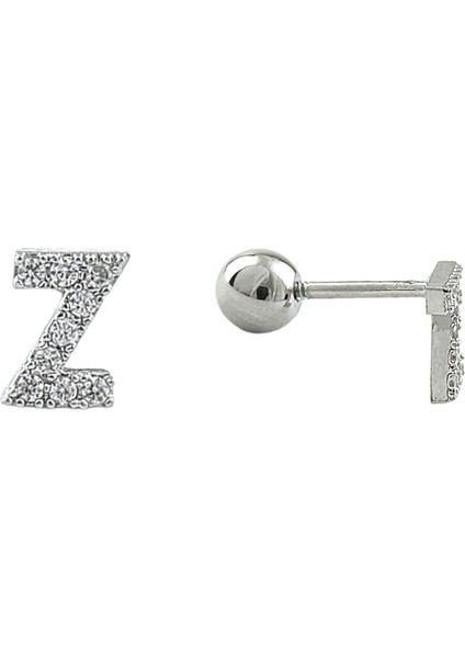 ÇLK Accessories Gümüş Renk Harf Piercing - Z Harfpiercing