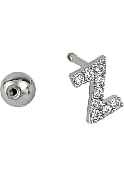 ÇLK Accessories Gümüş Renk Harf Piercing - Z Harfpiercing