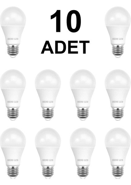10'lu 9 Watt LED Ampül