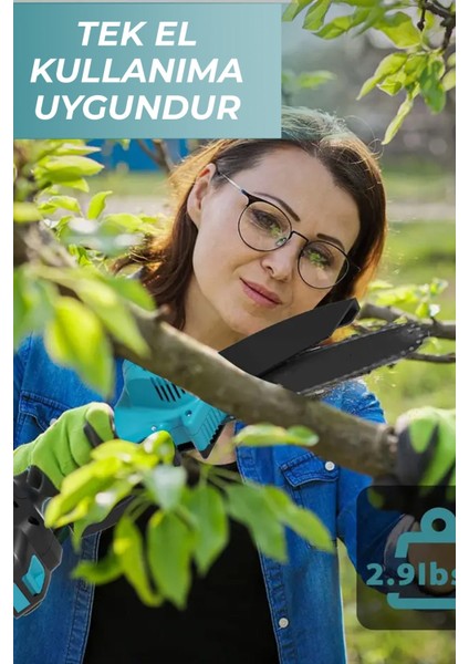 Lieber German Lord Serii 256 Vf Yağ Pompalı 20 cm Pala Akülü Dal Kesme Budama Testere Bıçkı Makinesi