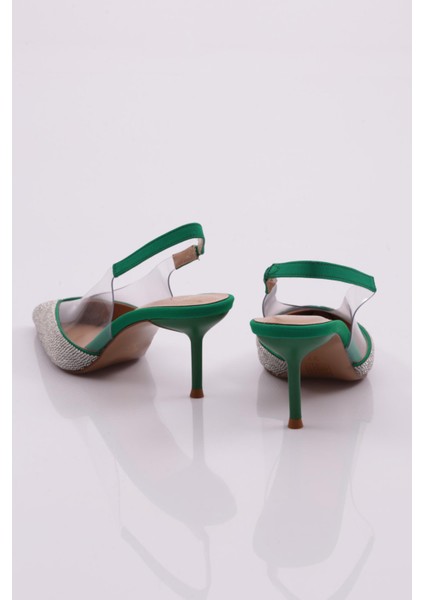 1773 Kadin Önü Taş Işlemeli Arkasi Açik Topuklu Ayakkabi modelleri