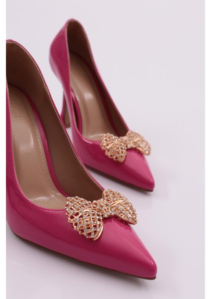 4500 Kadin Sivri Burun Metal Fiyonk Tokali Topuklu Ayakkabi fırsatları