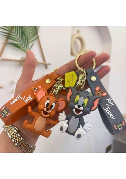 Tom ve Jerry 3D Karakter Ikili Silikon Anahtarlık