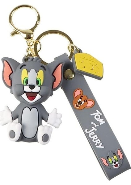 Tom ve Jerry 3D Karakter Ikili Silikon Anahtarlık