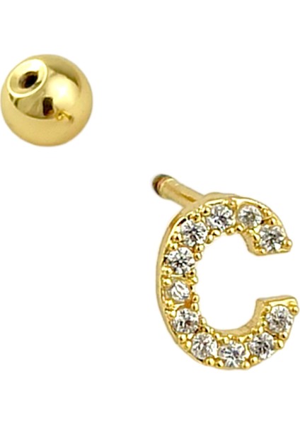 ÇLK Accessories Gold Harf Piercing - C Harfpiercing