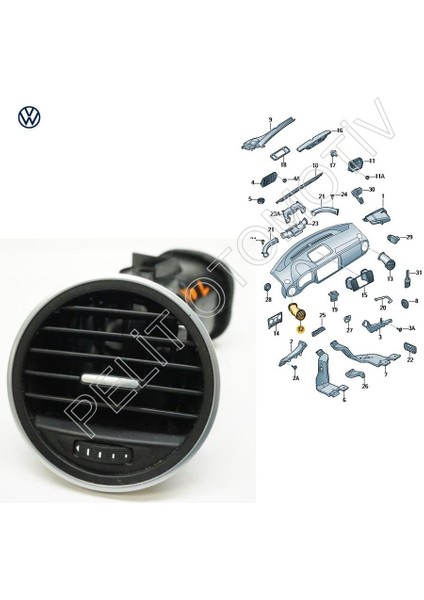 Beetle Sol Ön Havalandırma 5C5819703E (2012-2019) Orijinal