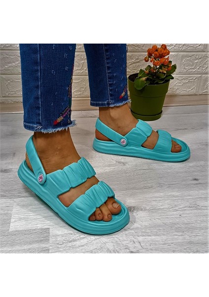1260 Su Yeşili Hafif Rahat Kadın Terlik & Sandalet modelleri