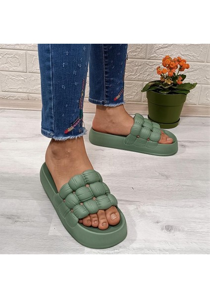 0127 Mint Yeşili Hafif Rahat Günlük Havuz Plaj Kadın Terliği