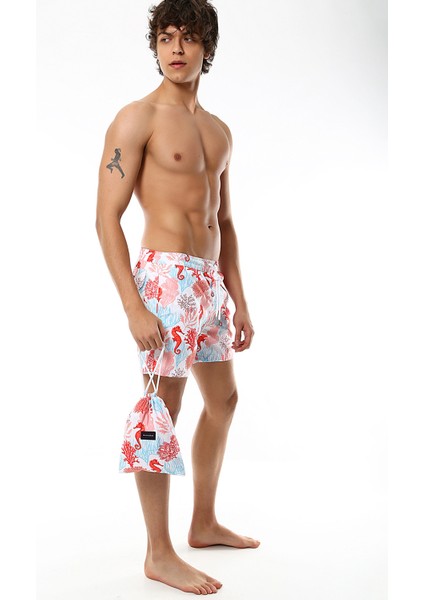 Beyaz Erkek Slim Fit Şort Mayo 1035 modelleri